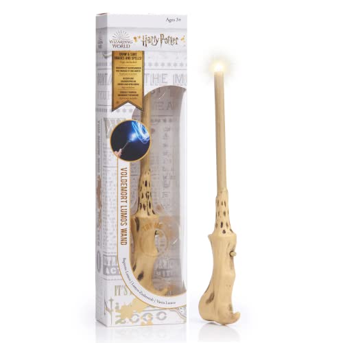WOW STUFF Voldemort Lumos Varita de 7 Pulgadas con luz Oficial de Harry Potter y Regalos del Mundo de los Magos, Juguetes coleccionables, Juego de rol o Accesorio de Disfraz, Multicolor