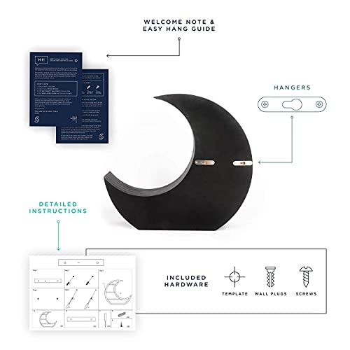 Wooden Black Crescent Moon Shelf - Image 6