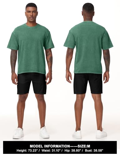 Image of Eiscntd Mens Oversized T-Shirts Heavyweight Cotton Vintage Unisex Baggy Tee