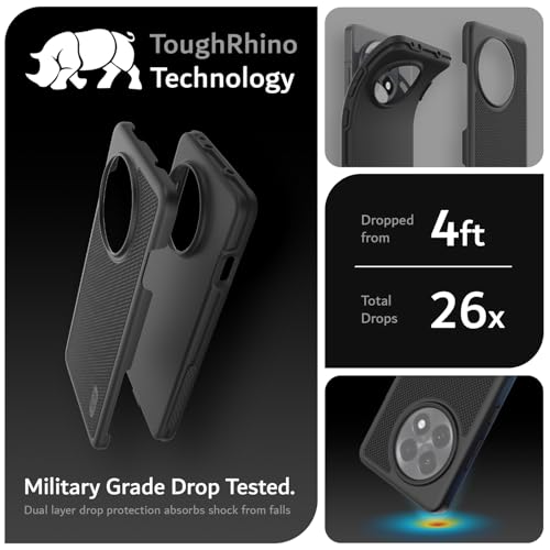 Image of TUDIA [MergeGrip Designed for OnePlus 13R Back Cover 5G (2025) - [Military Grade Drop Tested] Dual Layer Shockproof Slim Rugged Tough Heavy Duty Protective Phone Case - Black