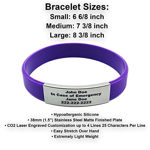 Personalized Medical ID Bracelet - Custom Engraved Senior Safety Bracelet - Alzheimer's Alert4
