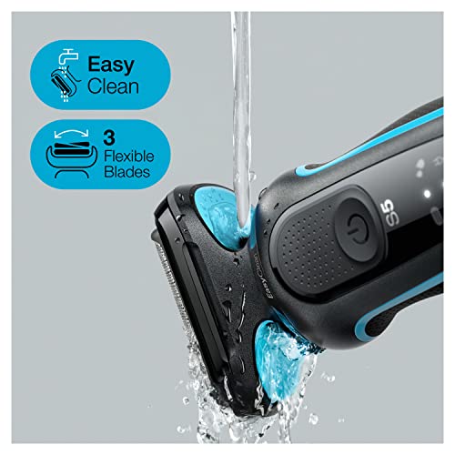 Braun Series 5 Rasierer Herren mit EasyClick Aufsatz, Elektrorasierer & Barttrimmer, Ladestation, EasyClean, Wet & Dry, wiederaufladbar & kabellos, Geschenk Mann, 51-M4500cs, mintgrün - Image 3