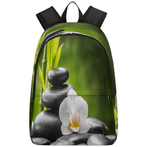 Sac à dos d'école zen 17,4 L TropicalLife imprimé orchidée et bambou