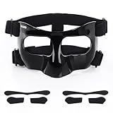 HIAARO QK01B Nose Guard for Broken Nose, Face Shield Masks for Soccer, Basketball, and Other Sports Protect, Adjustable, and Black for Adults and Teenagers, Suitable for Men and Women