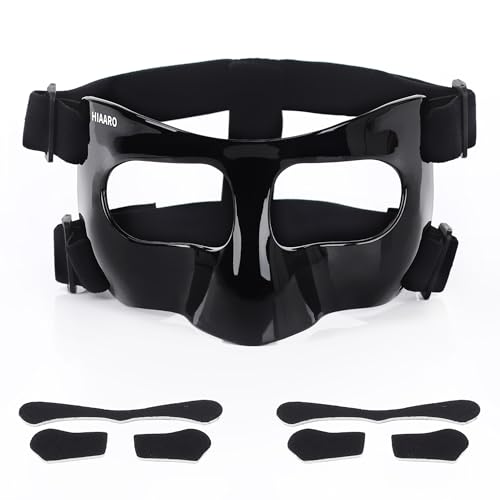 HIAARO QK01B Nose Guard & Face Shield for Sports, Black