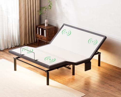 Image of Queen Size Adjustable Bed Frame, Zero Gravity Base, Stress Management with Head & Foot Incline, Wireless Remote Control, Massage, Under-Bed Nightlight, USB Ports, 850 lbs Capacity | ero Gravity, Head and Foot Incline, Heavy-Duty Steel Frame, Quiet Motor, Easy Installation,