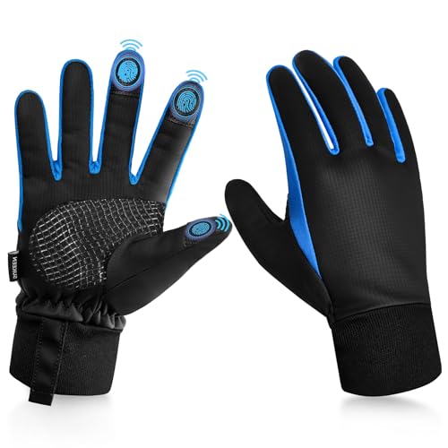 Sukeen Handschuhe Kinder Fahrrad- und Winterhandschuhe - Softshell, Wasserdicht, Winddicht, Anti-Rutsch, Touchscreen-fähig für Outdoor Sport, Schwarz, 4-12 Jahre