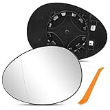 TOP-MAX Driver Side Mirror Glass Replacement for Mini Cooper 2007 2008 2009 2010 2011 2012 2013 2014 2015, Left Heated Rearview Mirror Glass Replaces 51169803193 51162755625