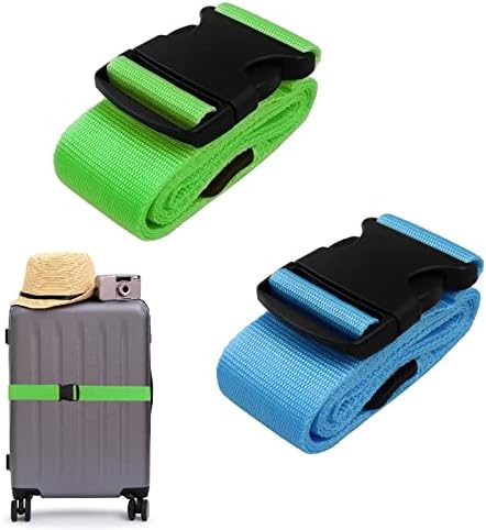 2 PCS Luggage Suitcase Straps Set,Travel Accessories Thickened Luggage Belt with Quick Release Buckle,Adjustable Blue Travel Luggage Straps for Suitcase Baggage.