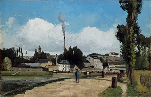 Peinture Camille Pissarro pour Décoration Salon Moderne - Toile Bords de l'Oise 60x90