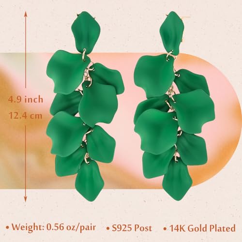 Layered Tassel Bohemian Dangle Earrings, Acrylic Rose Petal Drop Earrings Holiday Festive Costume Earrings Gift for Women4