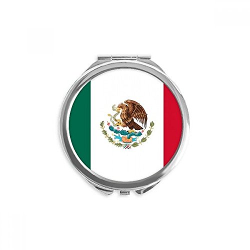 Miroir Mexique drapeau de poche compact pour retouche maquillage rapide