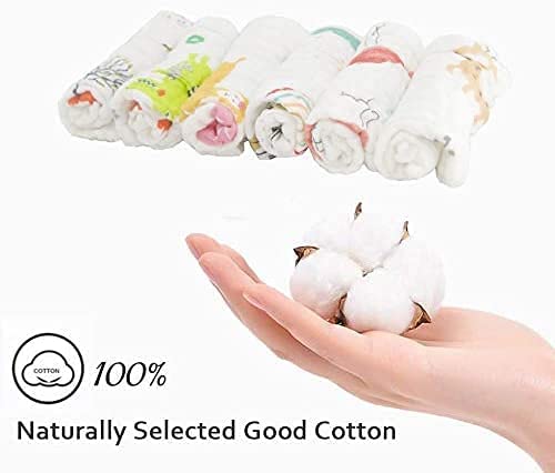 BWINKA Pacote com 6 panos de banho naturais de musselina de algodão com gancho, lenços reutilizáveis