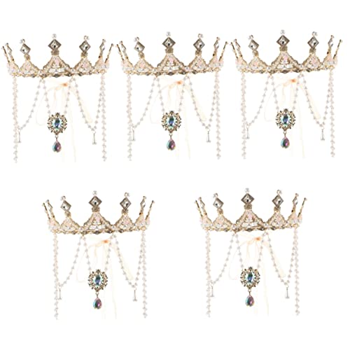 FRCOLOR 5pcs Headband Crystal and Little Hair Photo Elegant Hairband Headwear Rhinestone Prop Crown Accessories Headbands Bridal Gothic Jewelry Adorable Birthday for Princess Prom