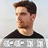 OHREN 5 paires Boucles d'oreilles magnétiques, sans piercing, Boucle aimantée homme, Fausse boucle d'oreille homme, Boucles d'oreilles pour homme (Rond/Quadratique) (Argent) #4
