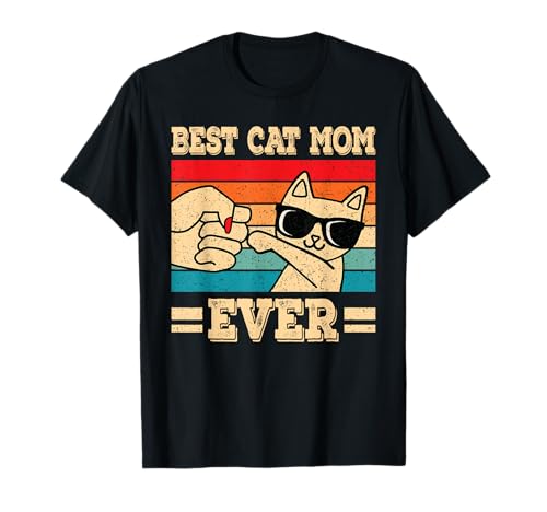 Best Cat Mom Ever Funny Vintage Kitten Lover Retro Women T-Shirt