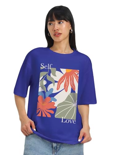 Image of JUNEBERRY 100% Pure Cotton Oversized Loose Baggy Fit Drop Shoulder Half Sleeve Round Neck Cool Front Teddy Printed Cork & White T-Shirt for Women /Girls (Available in from S to 2XL)