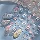Blau Rosa Perle Seestern Muschel Nagelsticker Sommer Meer Strand Muscheln Nagelaufkleber Marine Ocean Starfish Conch Shell Nail Sticker 5D Geprägte Holographisch Shells Nagel Sticker Nagel Zubehör