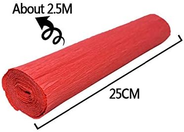 Crepe Paper Roll, Pack of 10 Multicolor Crepe Paper Rolls 250x25cm for Origami DIY Craft and Gift Wrapping(Peach)