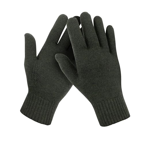TOM FYFE Premium Merino Strickhandschuhe Unisex Dunkelgruen/S/M aus 100% Merinowolle – temperaturregulierend, atmungsaktiv – Made in Europe