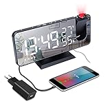 【Reloj despertador digital multifuncional】El despertador digital tiene múltiples funciones:Reloj LED de visualización de la hora (12/24H),la temperatura (0℃ - 50℃ o 32°F - 122°F),la humedad (20% - 95%) ,hay cuatro tipos de brillo de pantalla (High/Medium/Low/OFF)para satisfacer sus diferentes necesidades,al mismo tiempo que puede ser usado como un espejo.Además,hay un puerto de carga USB,que le permite cargar los otros equipos mientras duerme.