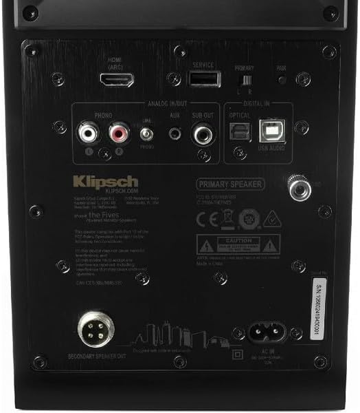 Klipsch The Fives Powered Bookshelf Speakers (Matte Black)