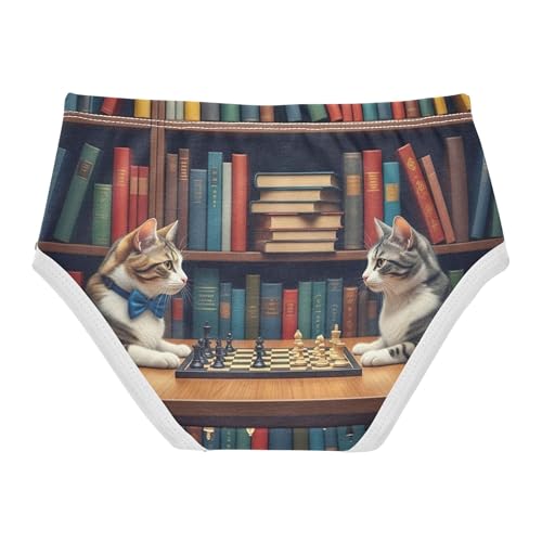 Toddler Girls Underwear 2t Cotton Little Girl Panties Designer Kids Undies Briefs Cute Cats Bookshelf2