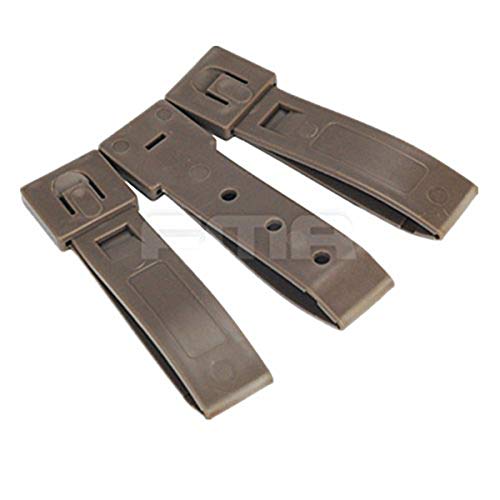 H World EU Durable Tactical Molle System 3 Inch Long Tactical Clips Strap 3 Pack DE, 3 Inch-de, 3 inch-DE