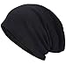 Men Slouch Hollow Beanie Thin Summer Cap Skullcap (Black)