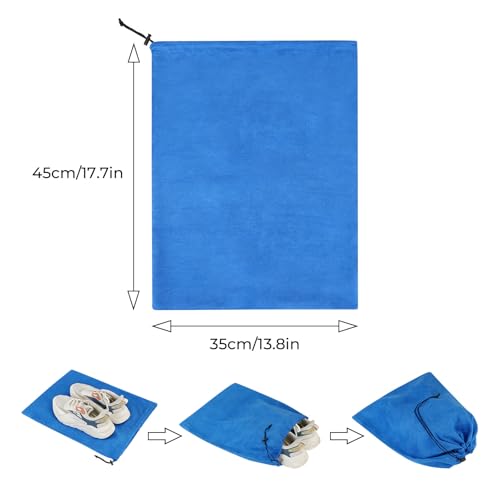 Image of LAKE OF FIRE 4-Piece Travel Shoe Bags for Packing, 17.7 inch x 13.8 inch Dustproof Shoe Bags with Drawstring Closure,Washable & Reusable(Blue)