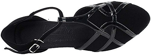Women's Ballroom Dance Shoes Tango Wedding Salsa Dance Shoes Black Nubuck & Blk Patent Trim S3801Eb Comfortable - Very Fine 2.5" Heel 6.5 M Us [Bundle Of 5] #TOP4