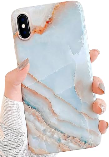 Iphone, Wireless J.west - Funda protectora para iPhone Xs/iPhone X de 5.8 pulgadas, diseño de mármol gris de lujo, diseño de piedra, ultra delgada, flexible, parachoques de...