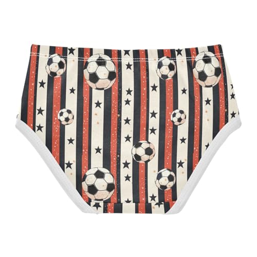 ZZKKO Football Star Stripe Girls Underwear Toddler Panties for Girls Comfort Brief Size 2-8T2