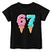 pleastee 2T 3T Toddler Boys Girls Funny Six Seven Meme 6 7 Ice Cream T-Shirt for Kids Top Shirt, 2 3 Year Old Black