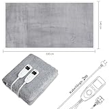 Monzana Heizdecke Wärmeunterbett 160x140cm Timer Coral Fleece 2x60W grau Doppelheizdecke Überhitzungsschutz waschbar - 7