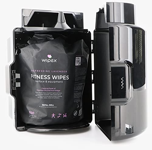 Wipex Gym Wipes And Gym Equipment Cleaner And Refill Rolls - Lavender Essential Oil Infused Cleaning Vinegar Solution - Natural, Large 8"X12" Fitness Equipment Wipes For Dispensers, Keep Fitness Center Smelling Fresh And Clean, 700 Count (Pack Of 4) #TOP3