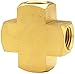 Dixon 2280404C 1/4" Fem NPTF Brass Pipe Cross Extruded