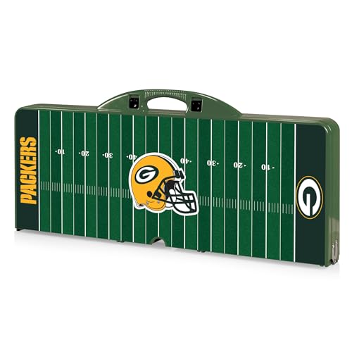 Image of PICNIC TIME NFL Picnic Table Portable Folding Table with Seats and Umbrella