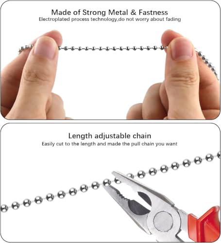 Image of 2Pcs Ceiling Fan Pull Chains Glow in The Dark | 14inch Beaded Chain Pulls Extender with Connector, Decorative Fluorescent String Extension Charm Ornaments for Fan&Lamp