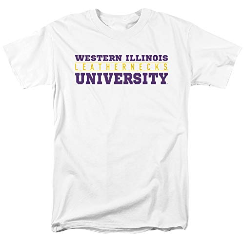 Western Illinois University Official Between The Lines Unisex Adult T Shirt, White, 2X-Large