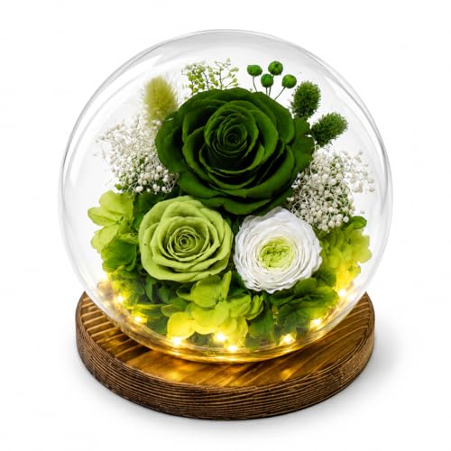 FIACO Regalos para mamá, flores para entrega, regalos de cumpleaños para mujeres, abuela, rosa eterna preservada para siempre, en cúpula de cristal, día de la madre, día de San Valentín, aniversario