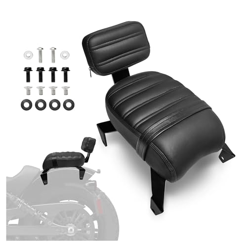 Asiento de pasajero con respaldo para Indian Scout Bobber cojín de cuero ergonómico 7