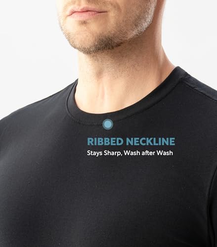 DAVID ARCHY Men's Long Sleeve Undershirts Combed Cotton T-Shirt Ribbed Neck & Cuffs Shirt Casual Basic Plain Tees, 3-Pack4