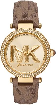 Michael Kors Zegarek damski Parker, rozmiar koperty 33 mm, mechanizm trójwskazówkowy, bransoletka ze stali nierdzewnej, MK5353 - Chronograf Parker