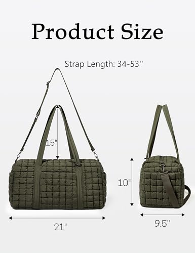 Quilted Travel Duffle Bag Large Weekender Bag Puffer Overnight Bags & Quilted Makeup Bag Puffy Cosmetic Bag Cute Puffer Travel Toiletry Bag for Women Girls2