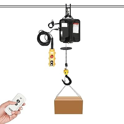Electric Hoist,110V Portable Electric Hoist Winch,1100Lbs 3 in 1 Electric Hoist Crane with Wired/Wireless Remote Control,Vertically & Horizontally,24.93ft Lifting Height Engine Lift Overhead Crane