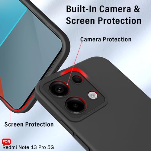Image of TheGiftKart Liquid Silicon Back Cover Case for Mi Redmi Note 13 PRO 5G | Stylish Camera Protection Module | Micro-Fibre Lining Inside | Shockproof Back Cover for Redmi Note 13 Pro (Silicone, Black)