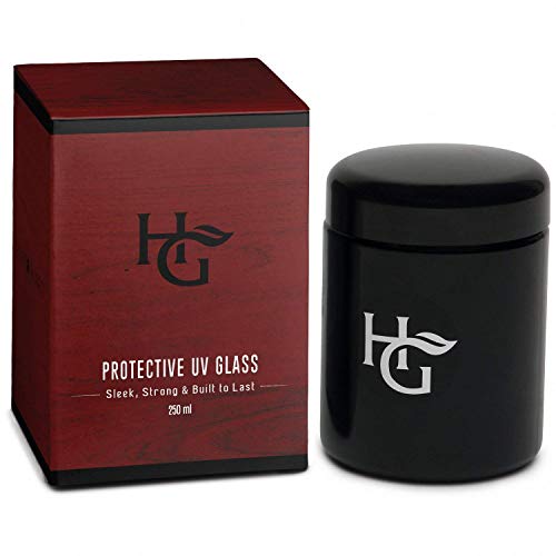 Herb Guard - Half Oz Smell Proof Jar and Airtight Container (250 ml) Comes with Humidity Pack to Keep Goods Fresh for Months