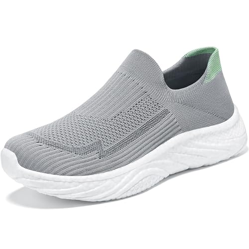 Womens Tennis Shoes Casual Fashion Sneakers Breathable Slip-On Walking Footwear for Workout Gym Sports