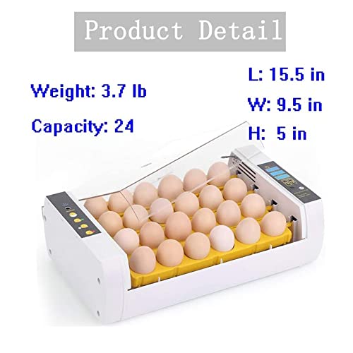 24 Egg Incubator Automatic Turn Hatcher, Home Farm Incubator Brutmaschine mit Temperaturregelung, Digitaler… – Bild 6